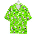 Cartoon Daisy And Cow Pattern Print Rayon Hawaiian Shirt