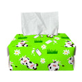 Cartoon Daisy And Cow Pattern Print Rectangle Tissue Box Cover