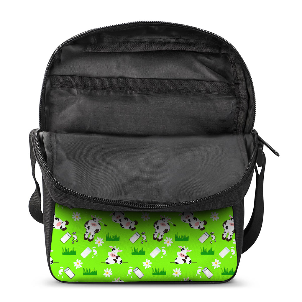Cartoon Daisy And Cow Pattern Print Rectangular Crossbody Bag