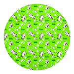 Cartoon Daisy And Cow Pattern Print Round Blanket