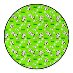 Cartoon Daisy And Cow Pattern Print Round Floor Mat