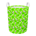Cartoon Daisy And Cow Pattern Print Round Laundry Basket
