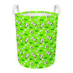 Cartoon Daisy And Cow Pattern Print Round Laundry Basket