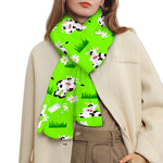 Cartoon Daisy And Cow Pattern Print Scarf