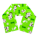 Cartoon Daisy And Cow Pattern Print Scarf
