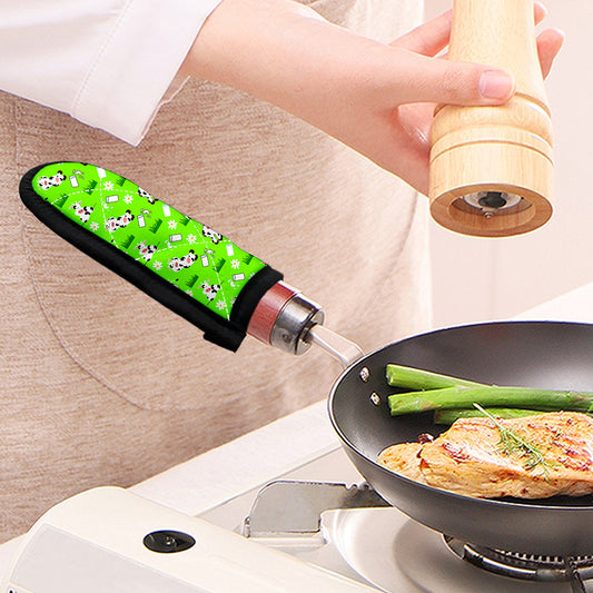 Cartoon Daisy And Cow Pattern Print Skillet Handle Cover