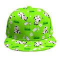 Cartoon Daisy And Cow Pattern Print Snapback Cap