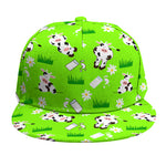Cartoon Daisy And Cow Pattern Print Snapback Cap