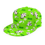 Cartoon Daisy And Cow Pattern Print Snapback Cap