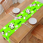 Cartoon Daisy And Cow Pattern Print Table Runner