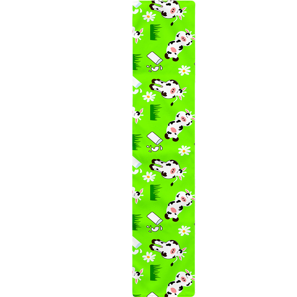 Cartoon Daisy And Cow Pattern Print Table Runner