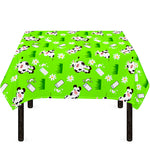 Cartoon Daisy And Cow Pattern Print Tablecloth