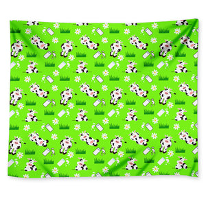 Cartoon Daisy And Cow Pattern Print Tapestry