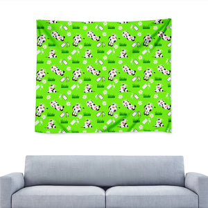 Cartoon Daisy And Cow Pattern Print Tapestry