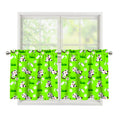 Cartoon Daisy And Cow Pattern Print Tier Curtains
