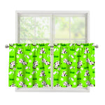 Cartoon Daisy And Cow Pattern Print Tier Curtains