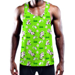 Cartoon Daisy And Cow Pattern Print Training Tank Top