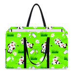 Cartoon Daisy And Cow Pattern Print Utility Tote Bag