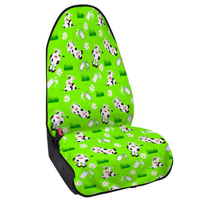 Cartoon Daisy And Cow Pattern Print Waterproof Car Seat Cover