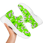 Cartoon Daisy And Cow Pattern Print White Chunky Shoes