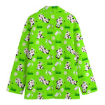 Cartoon Daisy And Cow Pattern Print Women's Blazer