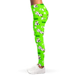 Cartoon Daisy And Cow Pattern Print Women's Leggings