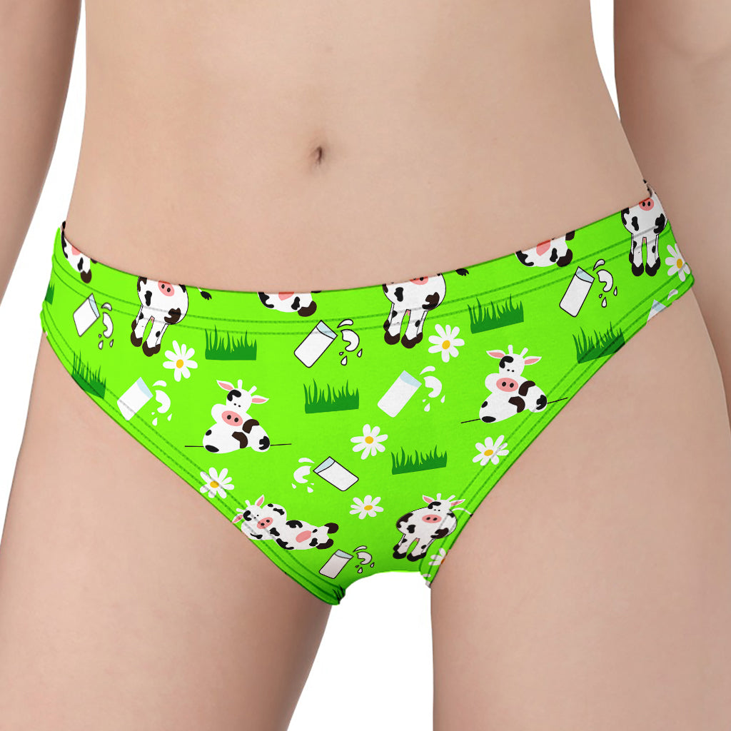 Cartoon Daisy And Cow Pattern Print Women's Panties