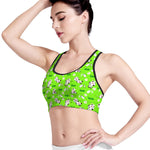 Cartoon Daisy And Cow Pattern Print Women's Sports Bra
