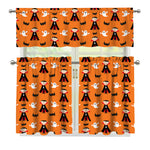Cartoon Dracula Pattern Print 3 Piece Kitchen Curtains