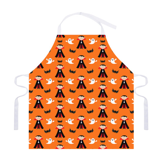Cartoon Dracula Pattern Print Adjustable Apron