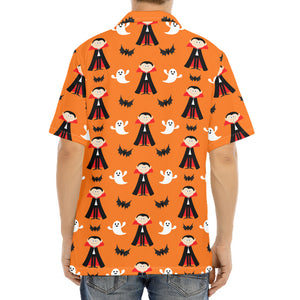 Cartoon Dracula Pattern Print Aloha Shirt