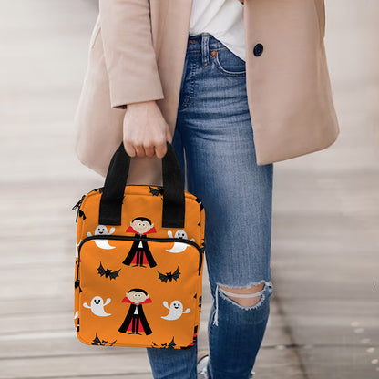 Cartoon Dracula Pattern Print Bible Tote Bag