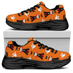 Cartoon Dracula Pattern Print Black Chunky Shoes