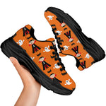 Cartoon Dracula Pattern Print Black Chunky Shoes