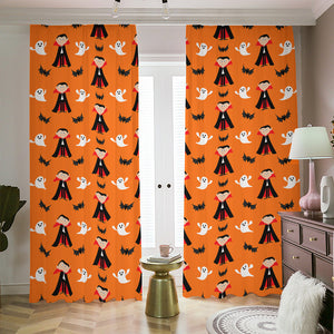 Cartoon Dracula Pattern Print Blackout Pencil Pleat Curtains