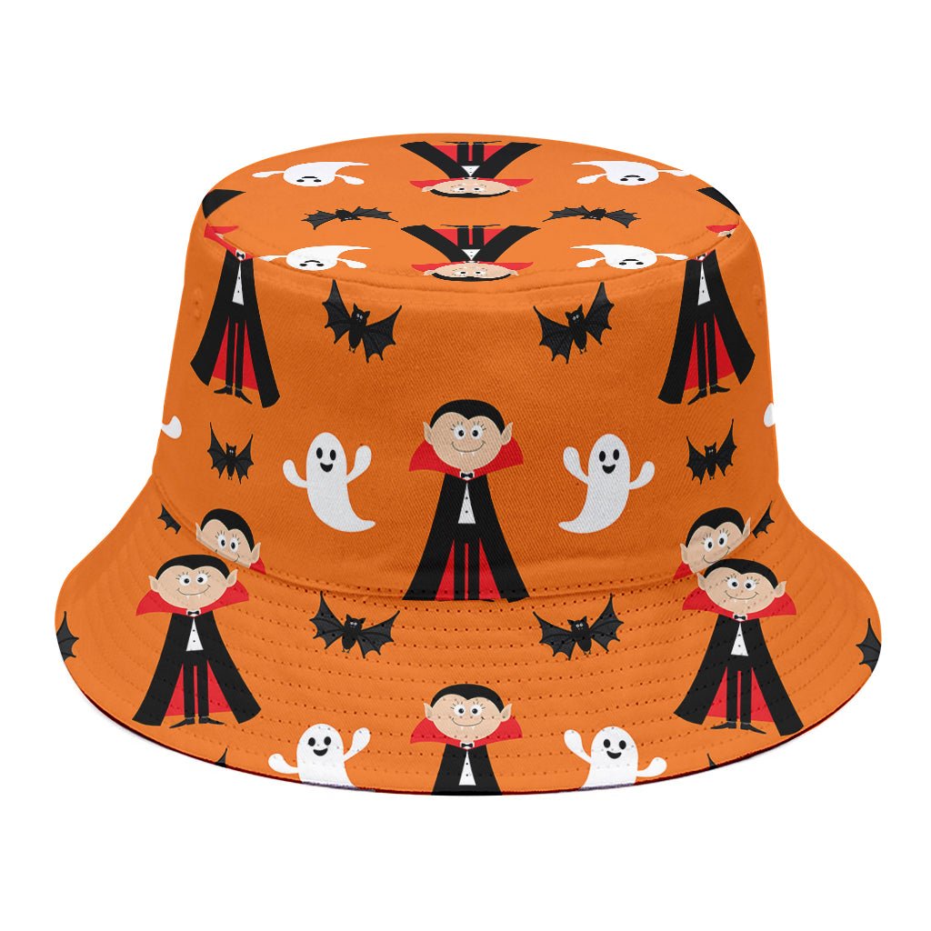 Cartoon Dracula Pattern Print Bucket Hat