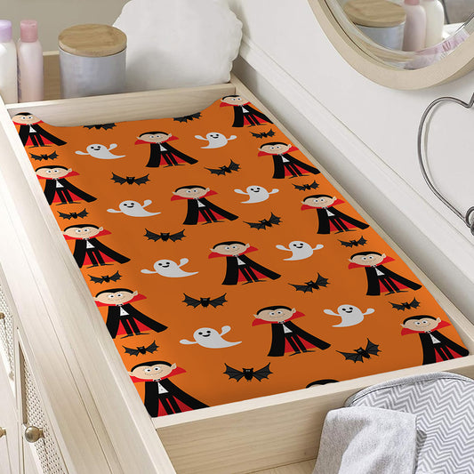 Cartoon Dracula Pattern Print Changing Pad Cover