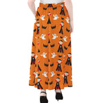 Cartoon Dracula Pattern Print Chiffon Maxi Skirt