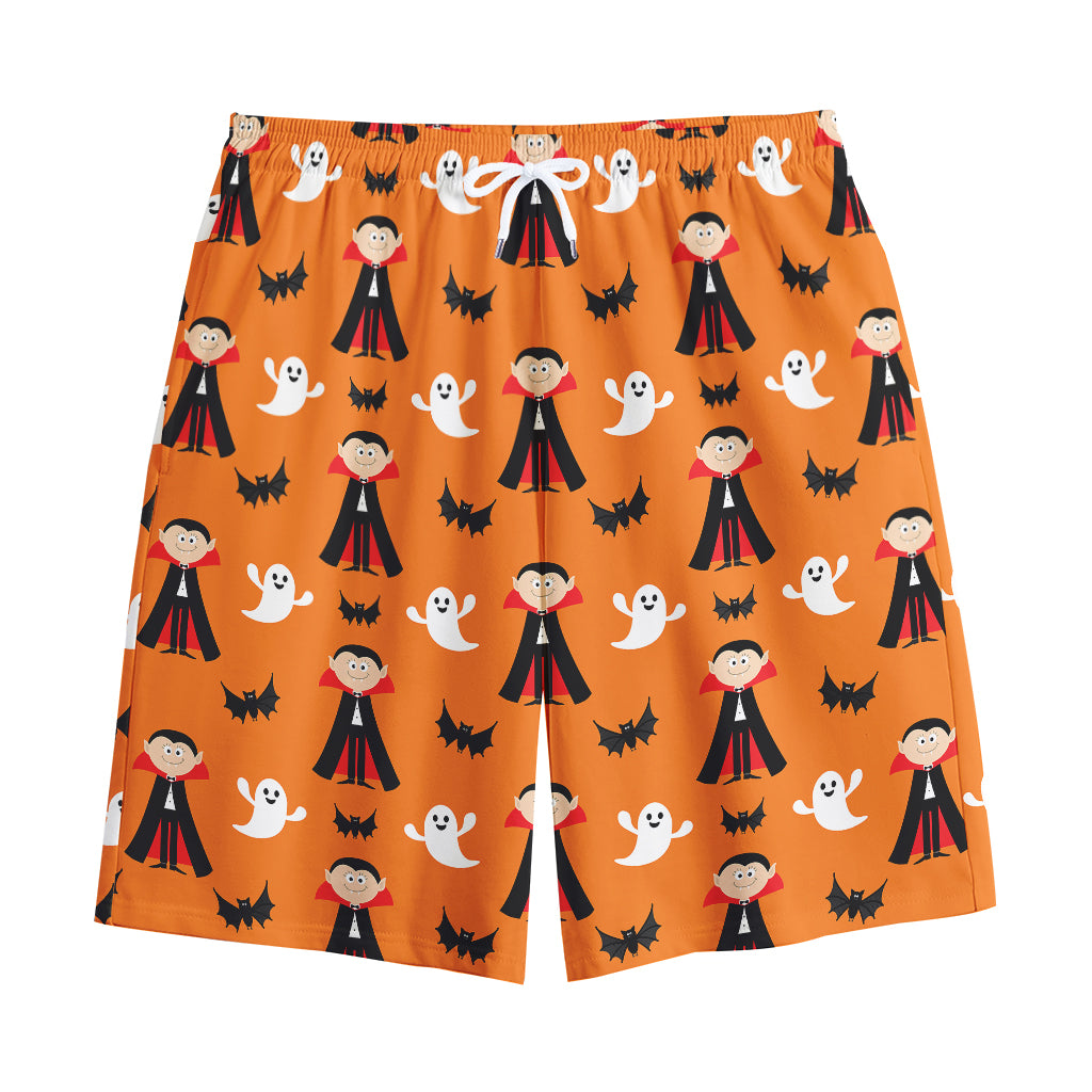 Cartoon Dracula Pattern Print Cotton Shorts