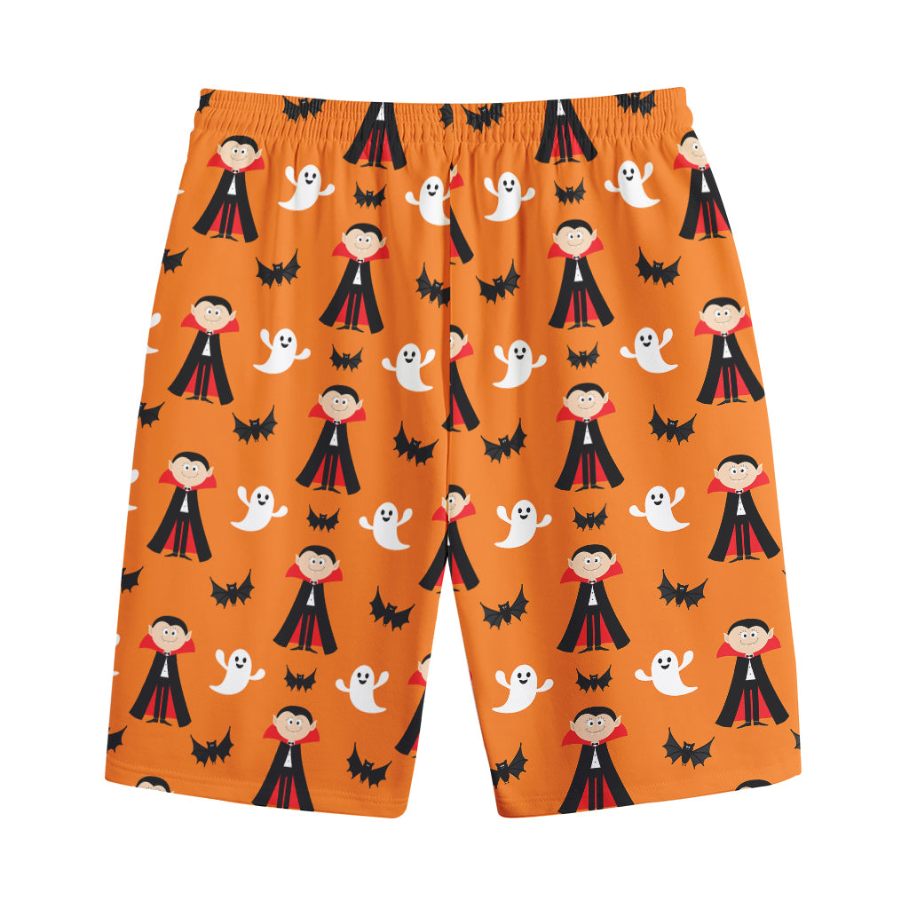 Cartoon Dracula Pattern Print Cotton Shorts