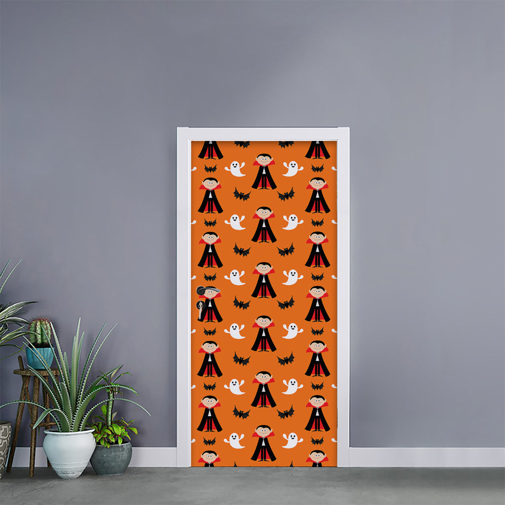 Cartoon Dracula Pattern Print Door Sticker