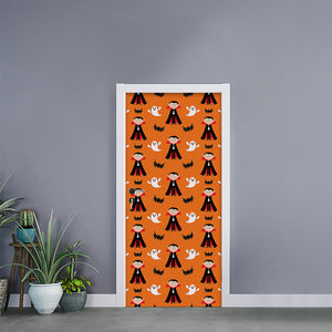 Cartoon Dracula Pattern Print Door Sticker