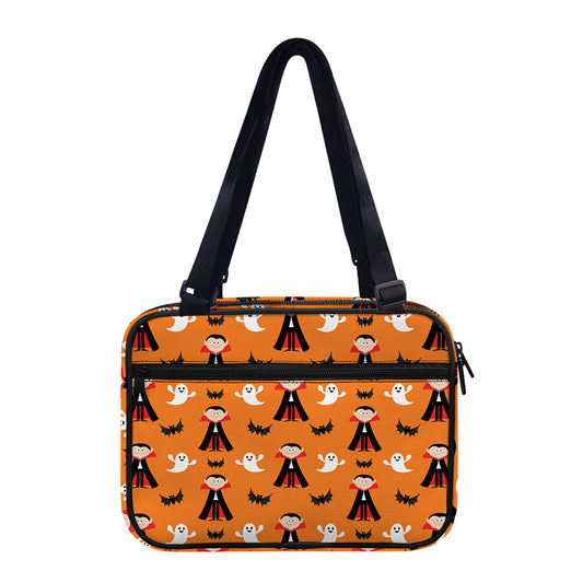 Cartoon Dracula Pattern Print Double Strap Bible Bag