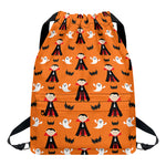 Cartoon Dracula Pattern Print Drawstring Backpack