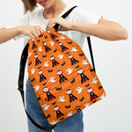 Cartoon Dracula Pattern Print Drawstring Backpack