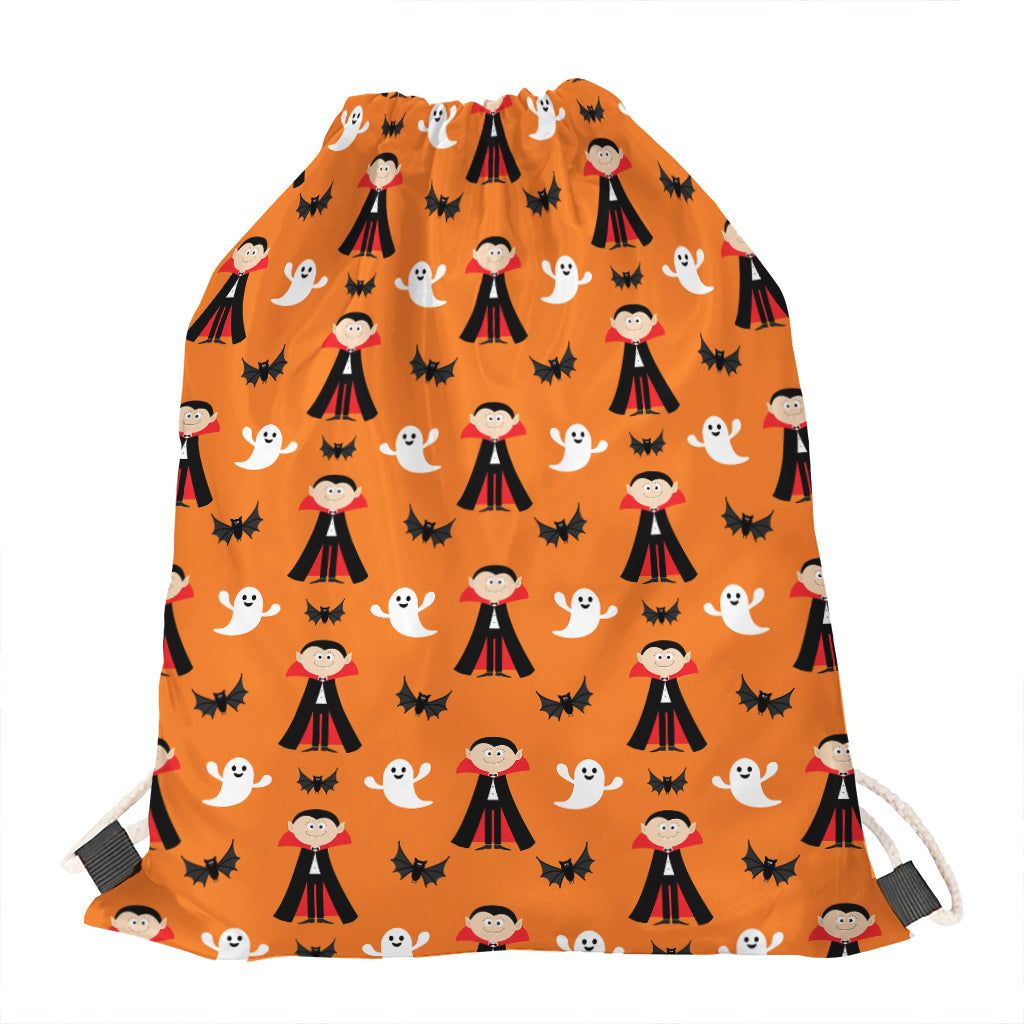 Cartoon Dracula Pattern Print Drawstring Bag