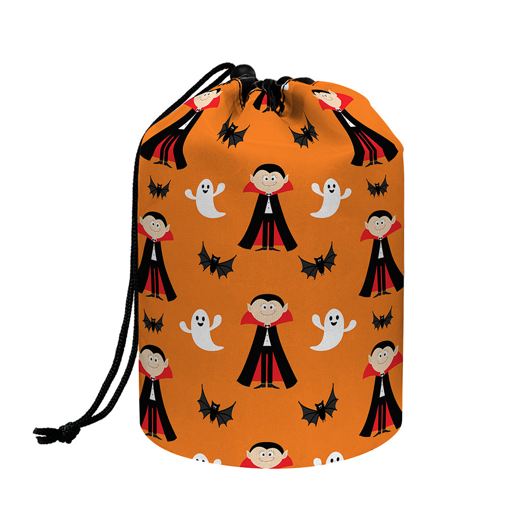 Cartoon Dracula Pattern Print Drawstring Makeup Bag