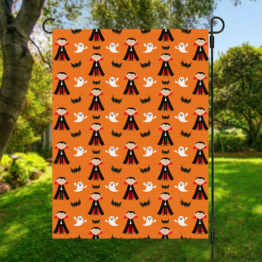 Cartoon Dracula Pattern Print Garden Flag