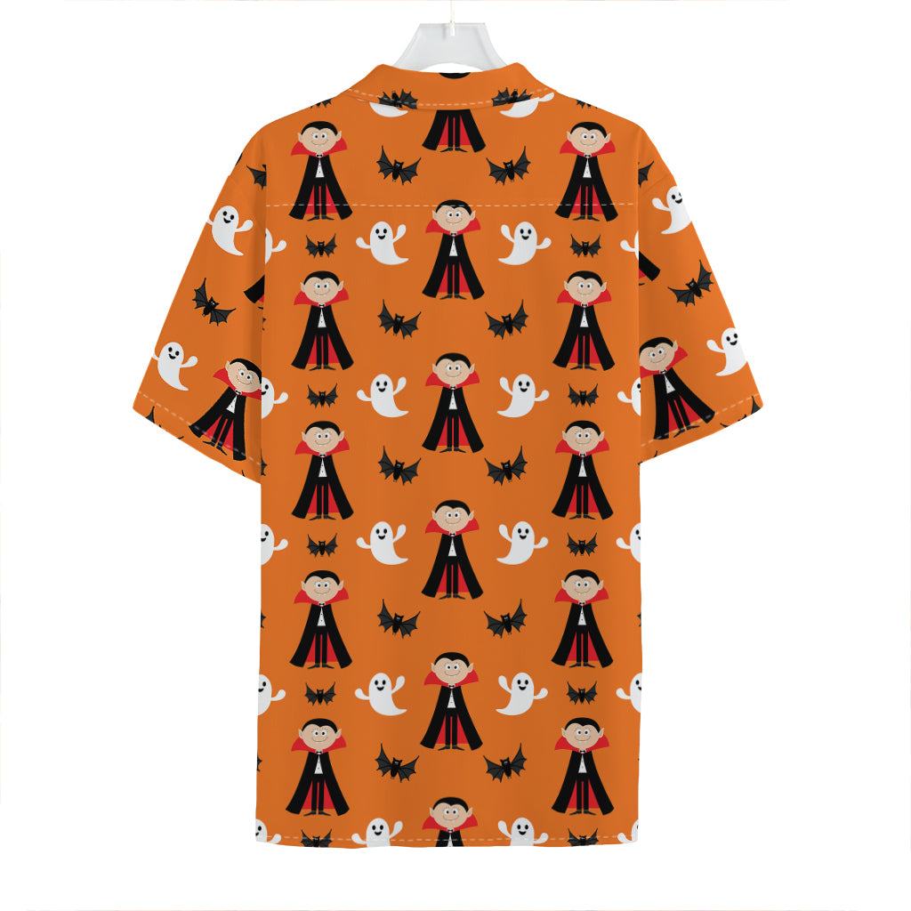 Cartoon Dracula Pattern Print Hawaiian Shirt