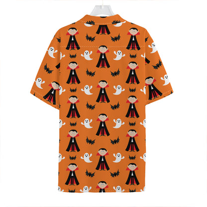 Cartoon Dracula Pattern Print Hawaiian Shirt